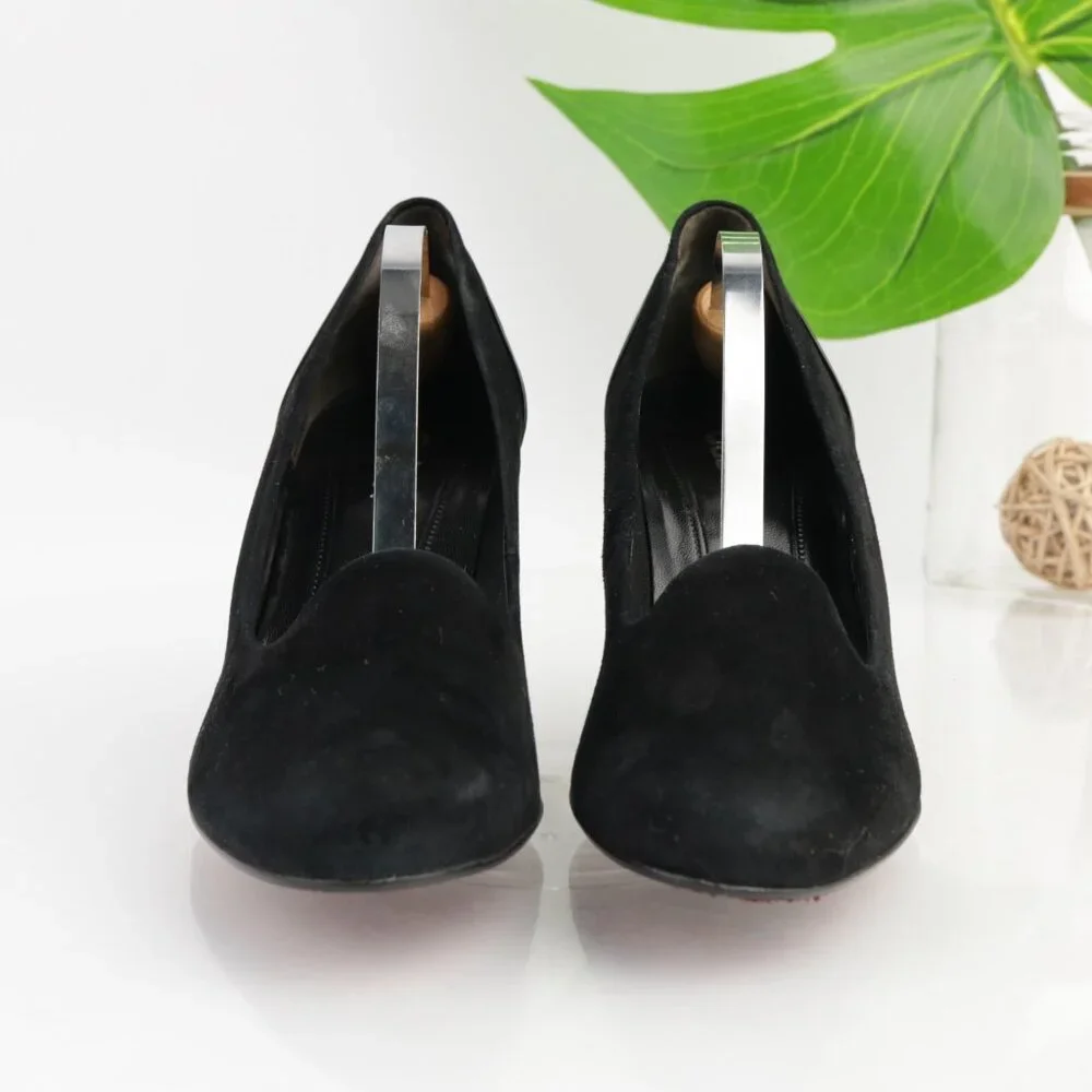 Gabor Womens Vision Pumps Size 8 Black Suede Patent Mid Heel Comfy Dress Shoes